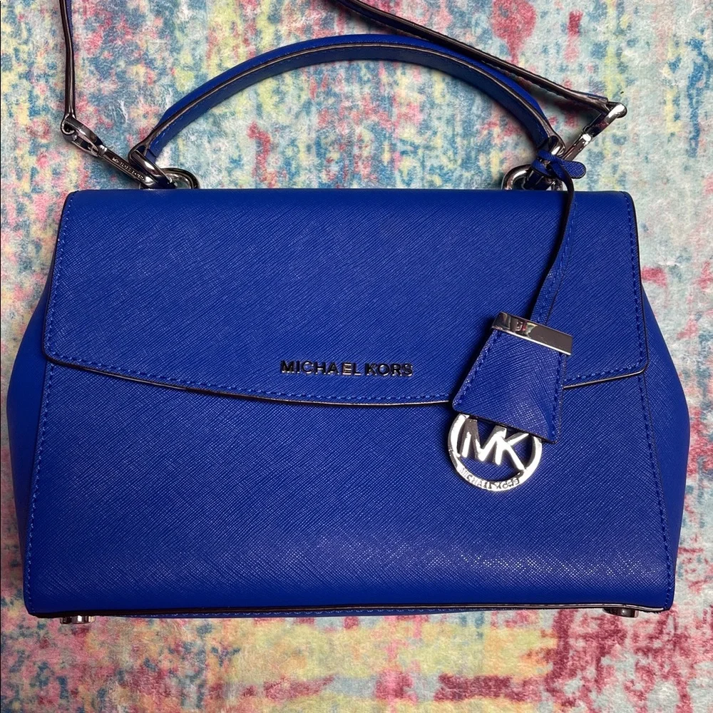 LIKE NEW! Michael Kors Royal Blue Crossbody Bag - Picture 2 of 8